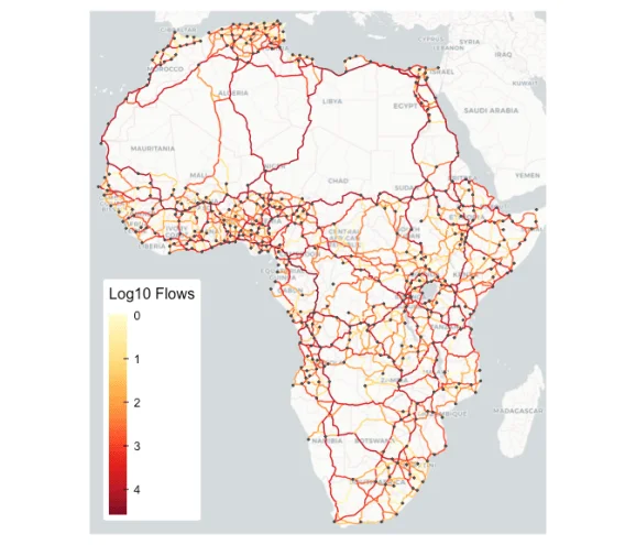 Visualization of assigned flows in a network